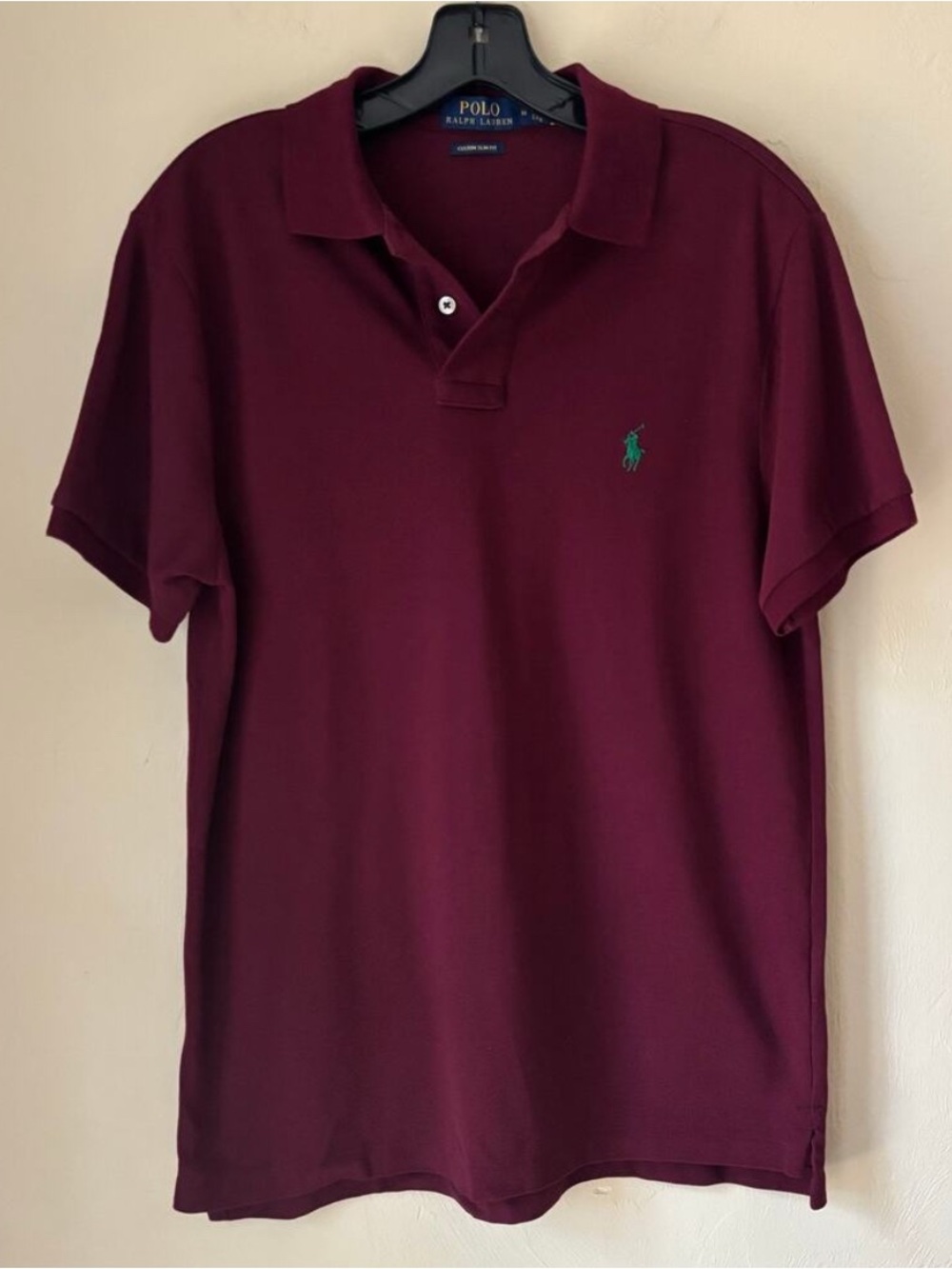 Ralph Lauren Men's Burgundy Polo with Green Pony